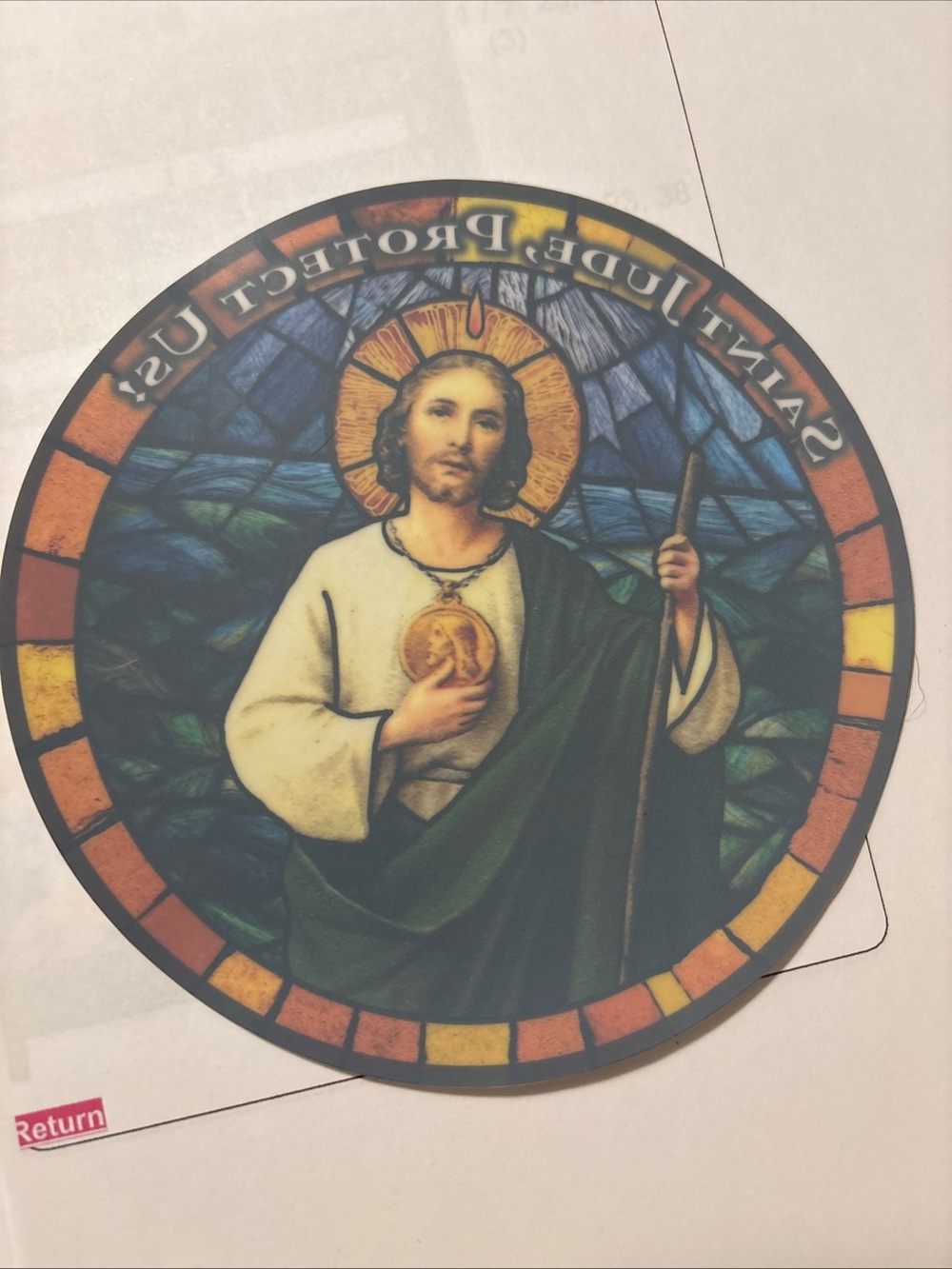 Saint Jude Protect Us Window Clinger